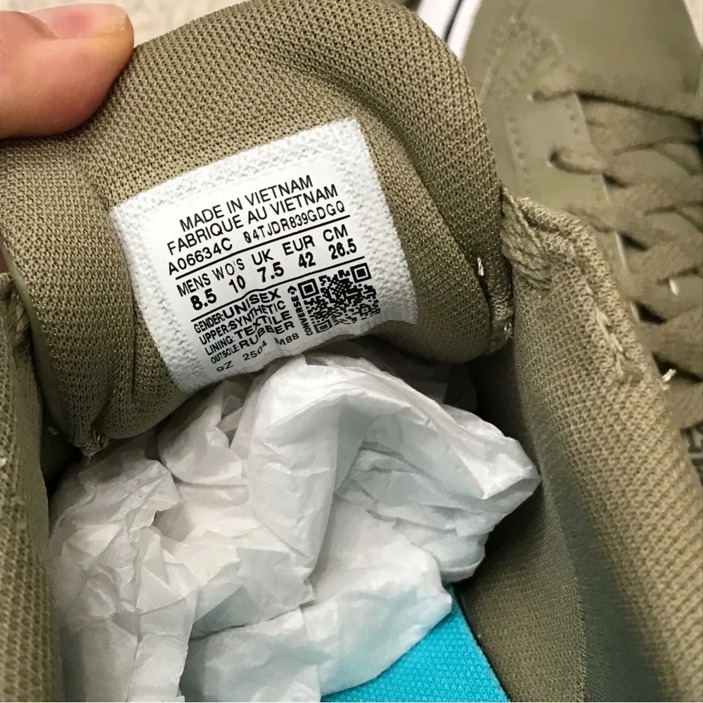 Converse Mens Olive Green Sneakers Faux Leather All Star Tobin Ox Size 8.5 - Picture 5 of 10